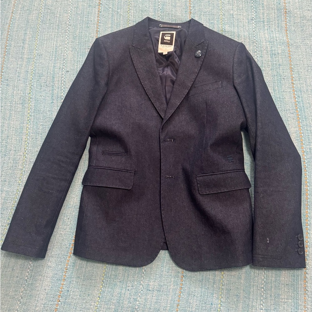 Gstar men’s blazer in denim fabric size 48 ..medium fitted .